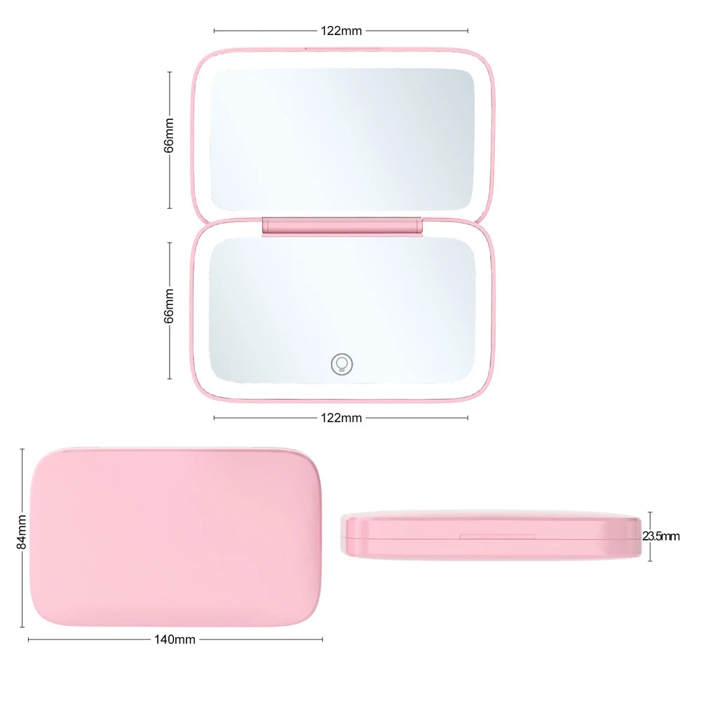 Miroir de Maquillage Compact à LED – Élégance et Praticité au Quotidien