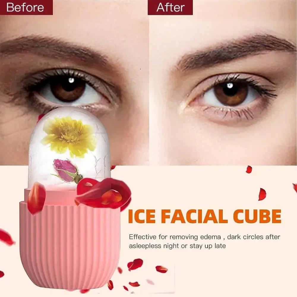 Ice Roller Cube Glacé – Réduit les Poches et Resserre les Pores, Soin Visage Silicone Haute Qualité